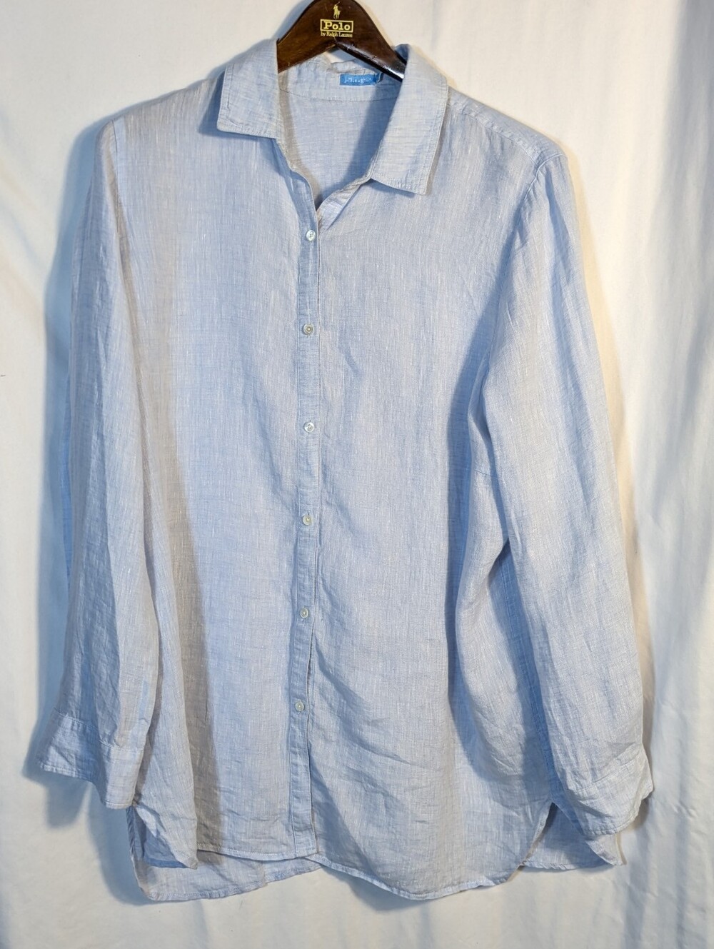 J. McLaughlin Women's Linen Button Down Blouse Coastal Minimalist Classic XXL